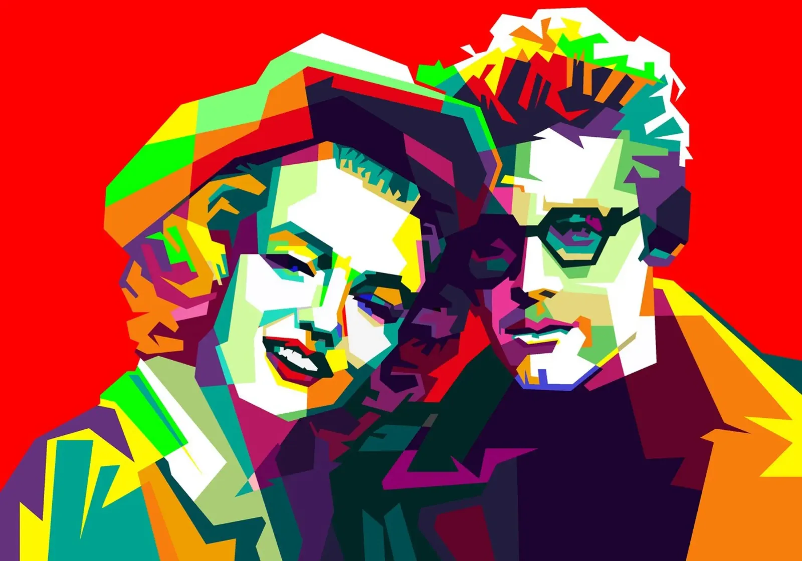 Marilyn Monroe e James Dean WPAP Trending Now pellicola backlit da Artkreator
