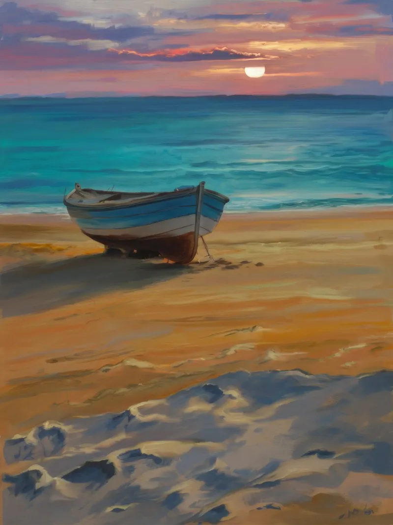 Tramonto in riva al mare Solitudine pellicola backlit da Mystic Grain