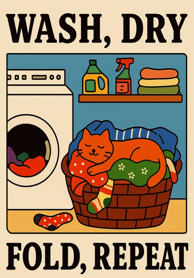 wash dry fold repeat cute cat forex plate by the gindils