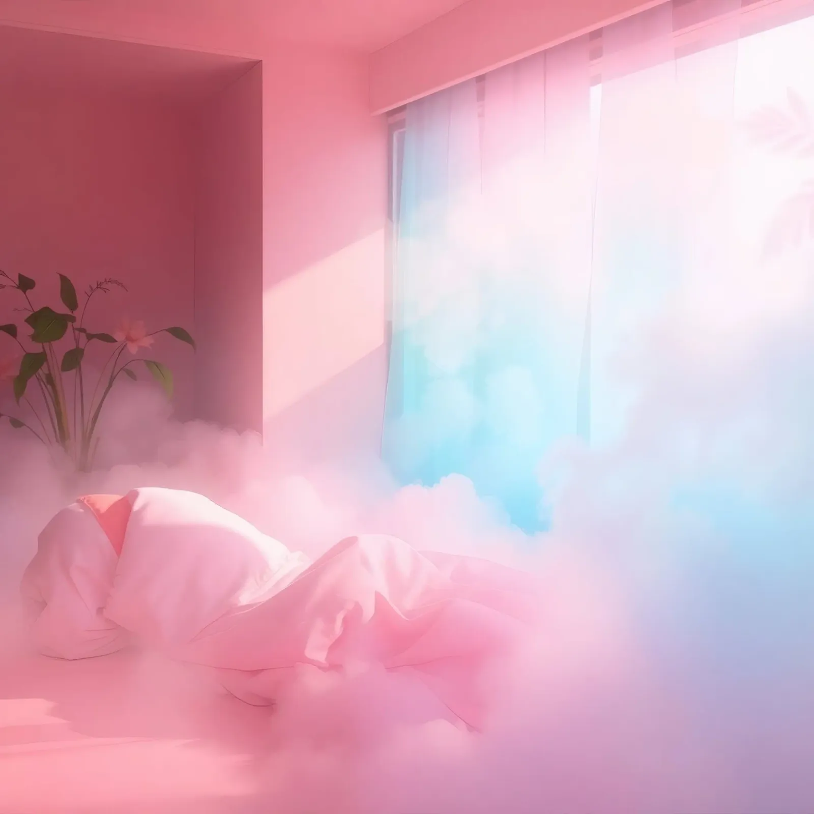 Dreamy pink room with soft clouds and hahnemühle by DesignDoodle