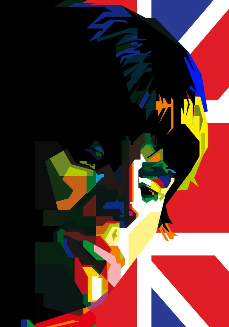 Jeff Beck musicista rock blues WPAP Trending Now poster con telaio in alluminio da Artkreator