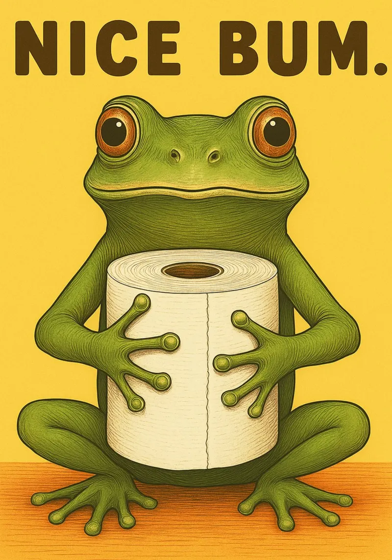 Frosch Netter Hintern Lustiger Badezimmer Humor Hahnemühle von the gan gan