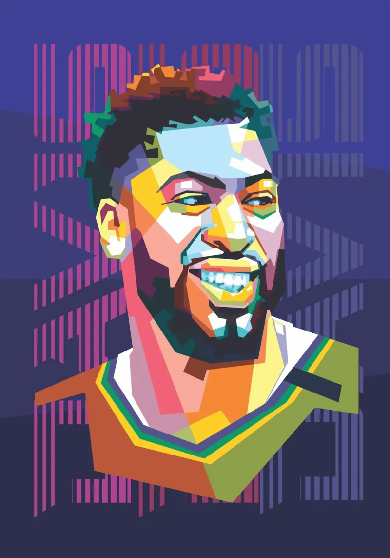 Anthony Davis Pop Art WPAP alluminio dibond da Alkahfsmart