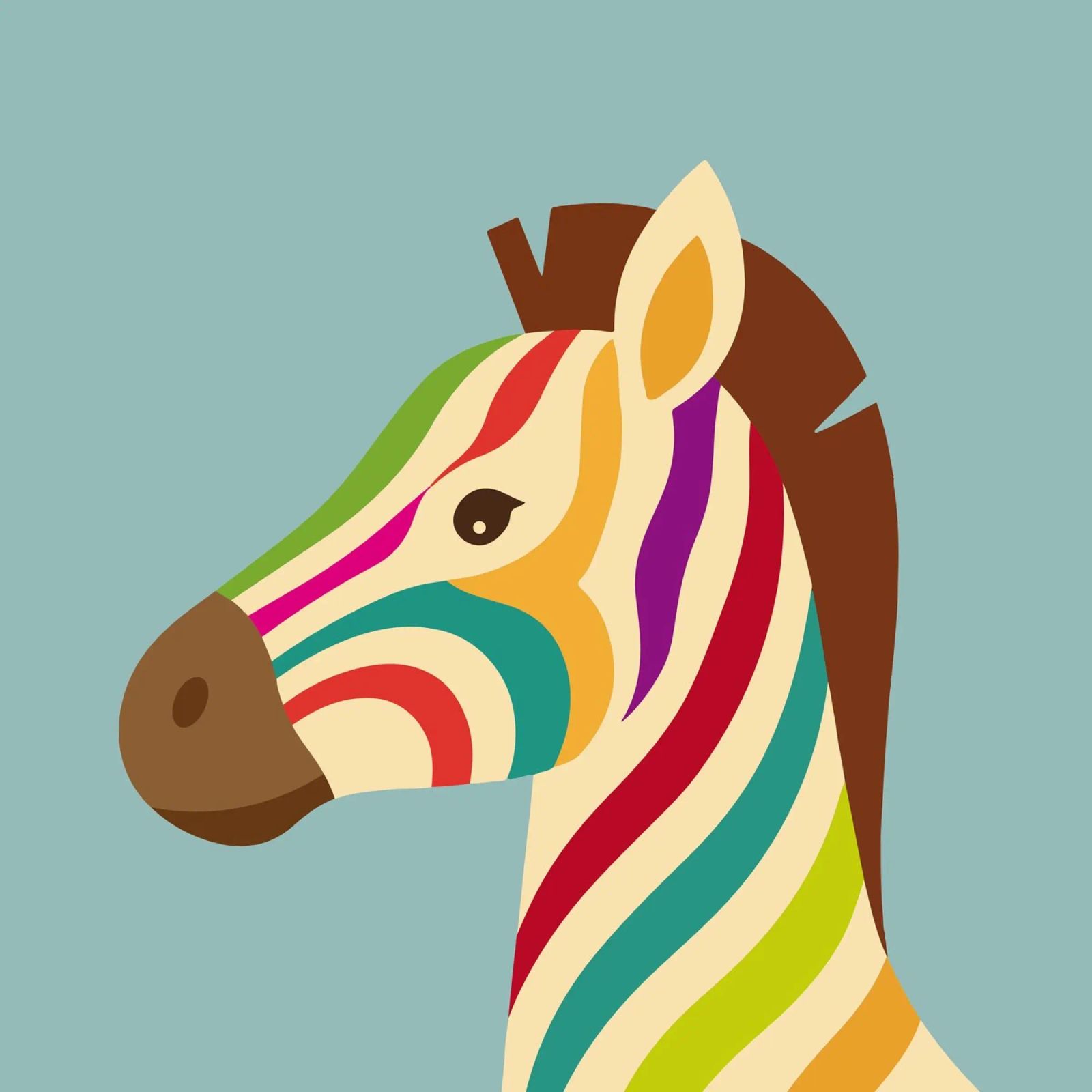 Zebra colorata - Look unico a strisce poster da namosh
