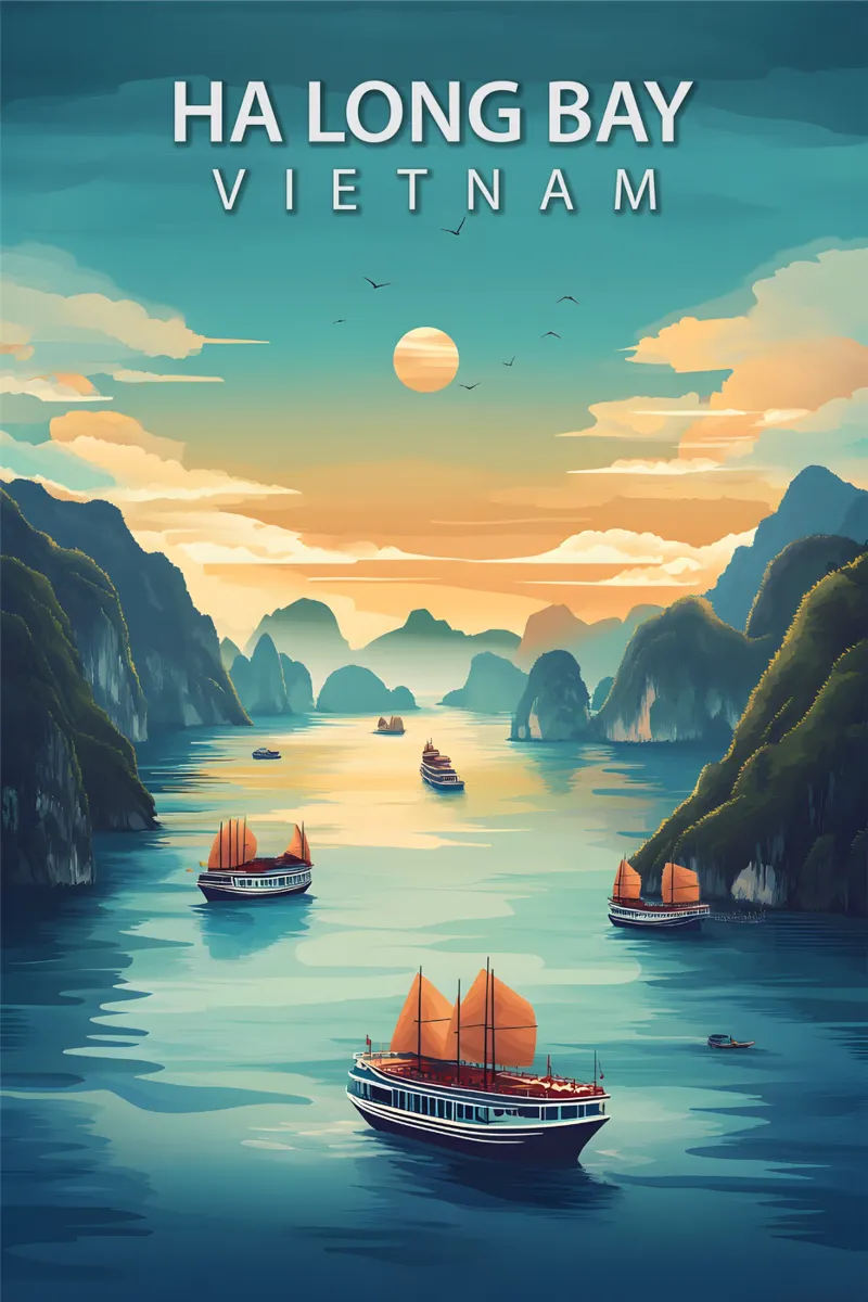 Baia di Ha Long, Vietnam poster da Wanderlust Vibes