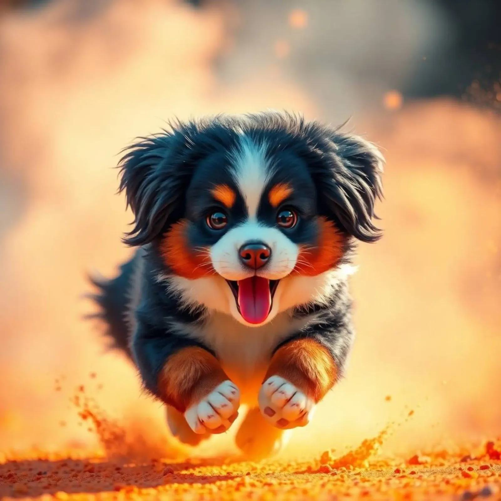 The colorful Bernese Mountain Dog #14 canvas by Yumis.Beargang.and.Me