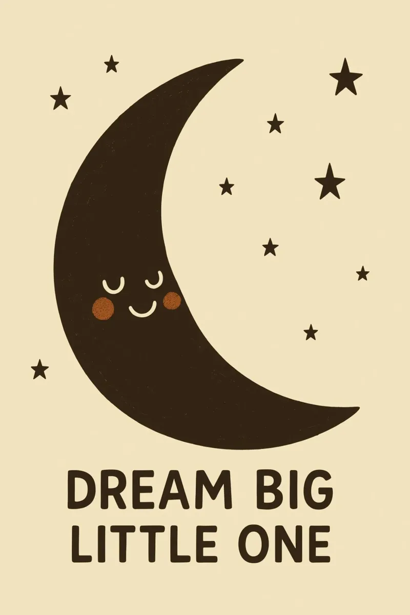 Dream Big Little One (Light Background) poster con telaio in legno da treechild