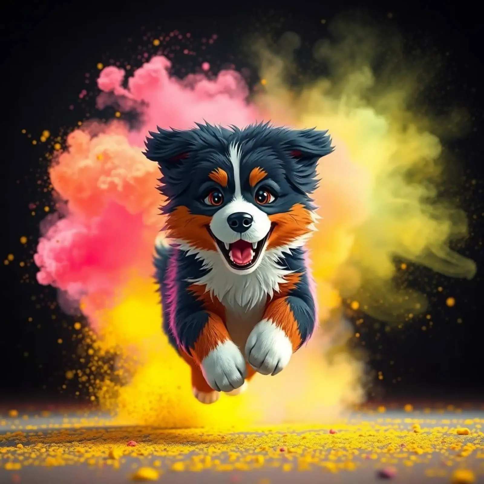 The colorful Bernese Mountain Dog #19 canvas by Yumis.Beargang.and.Me