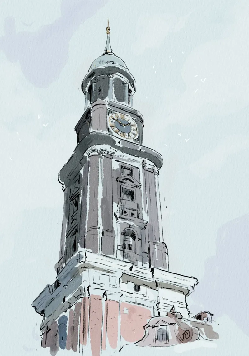 Hamburg Michel poster da Johannes Lott Illustration