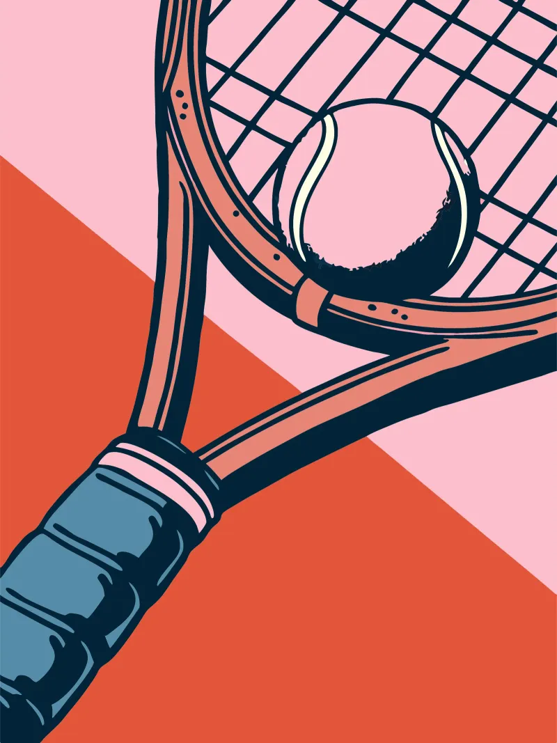 Racchetta da tennis poster con telaio in legno da SPORTS ONLY