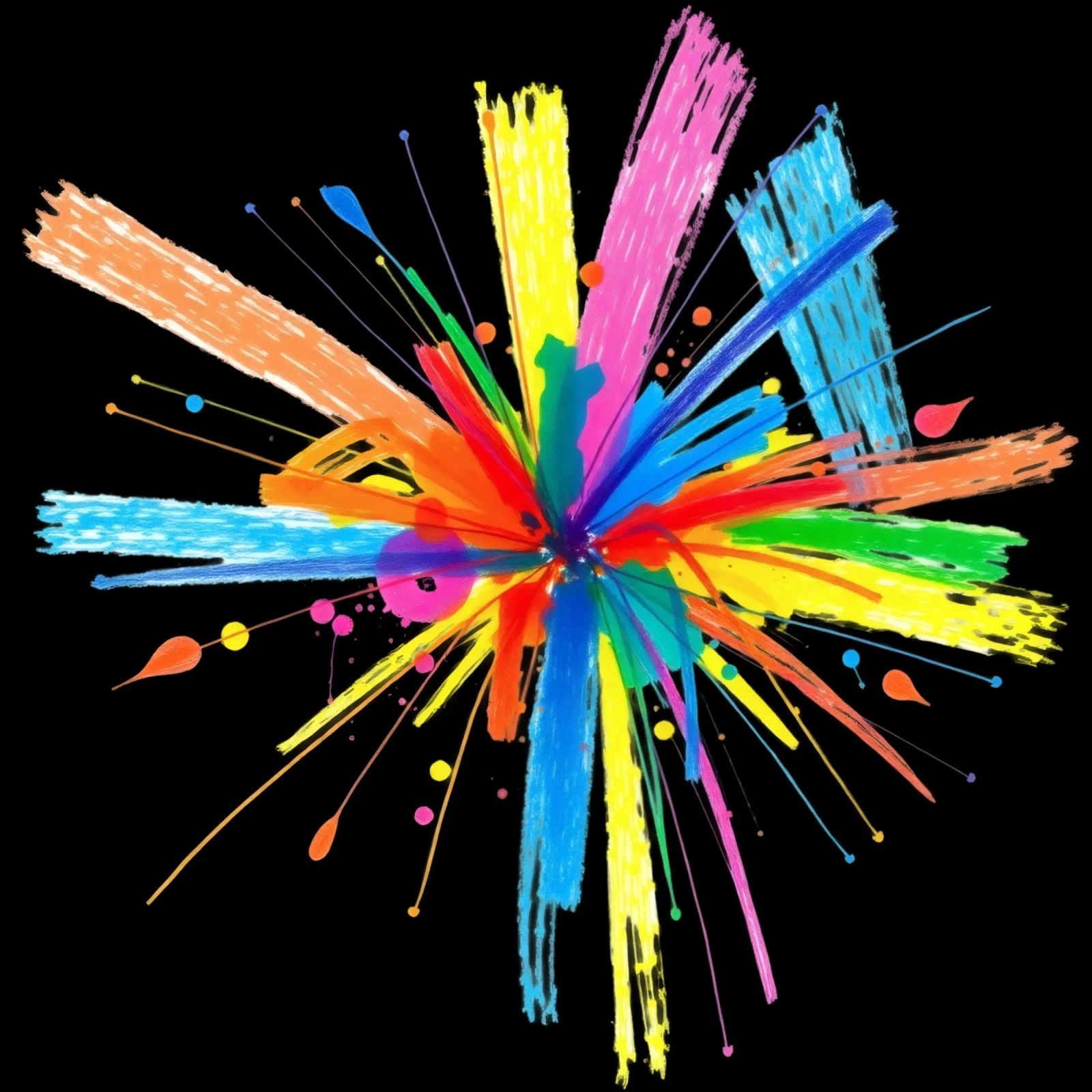 Esplosione colorata di schizzi di vernice disegno astratto tela da DesignDoodle