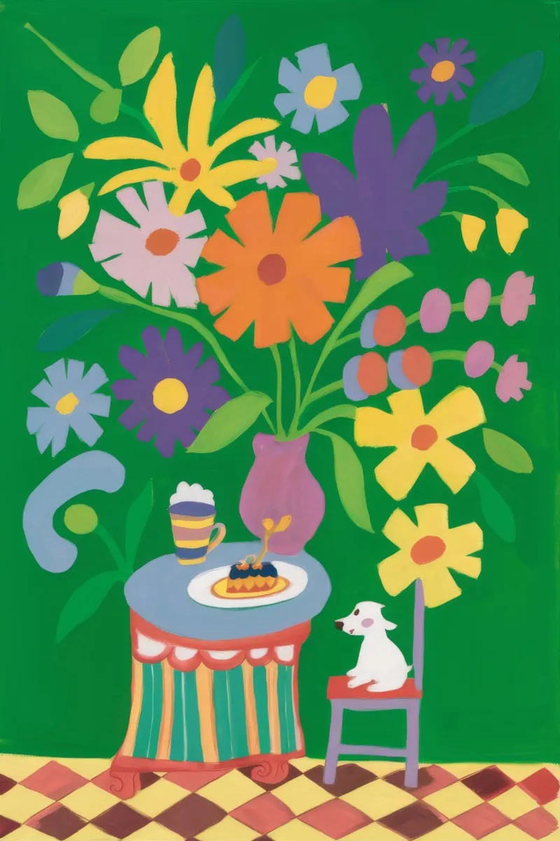 Tea Party floreale poster con telaio in plastica da Petal Canvas
