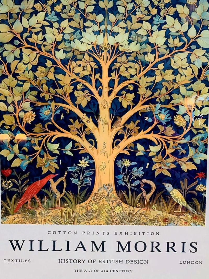 willia morris - un arbre majestueux avec des oiseaux en dessous poster de Art Crew Kbm