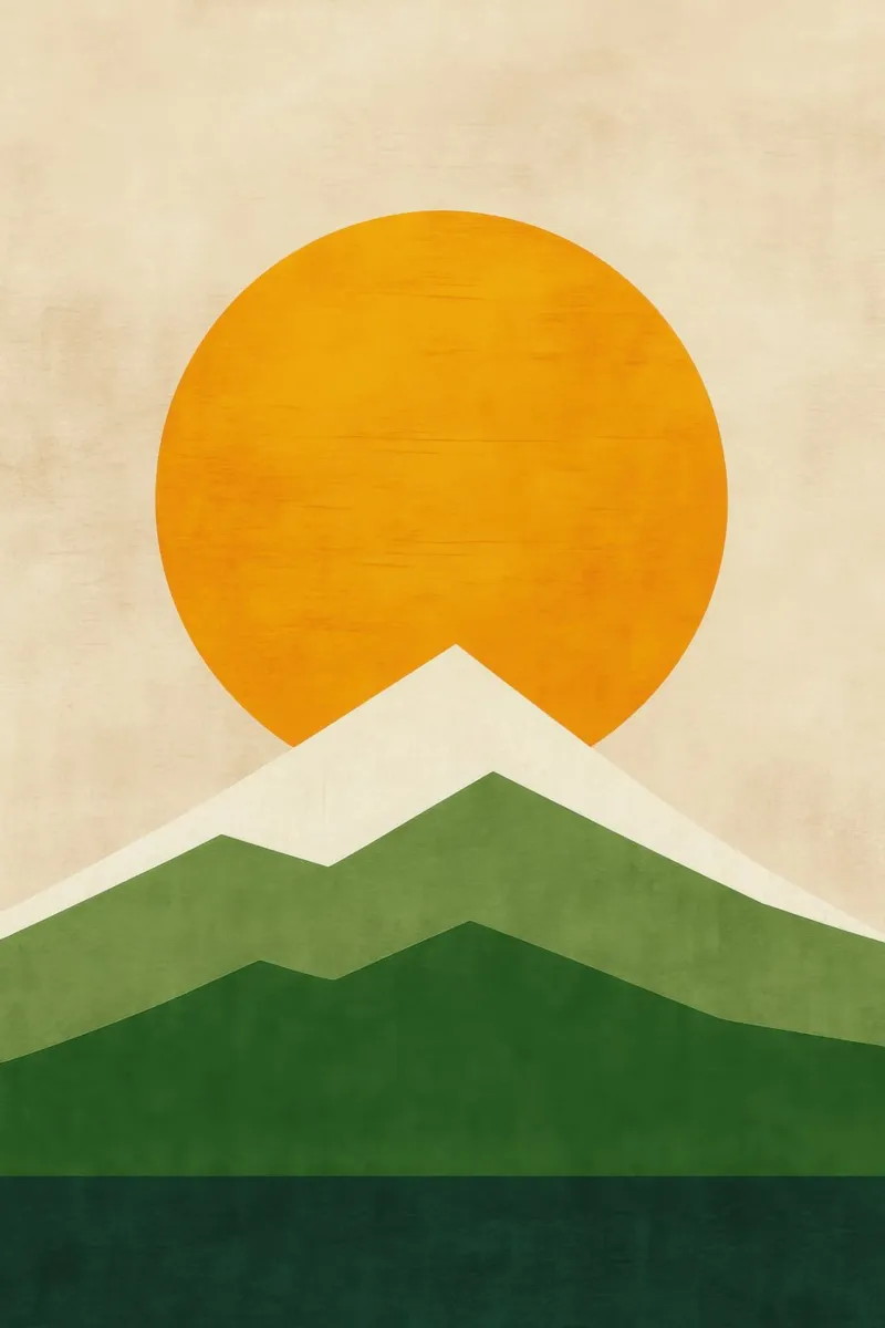 Il Monte Fuji - Sole nascente a Kyoto poster con telaio in alluminio da Affiches Soleil & Déco Lumineuse – Sunny