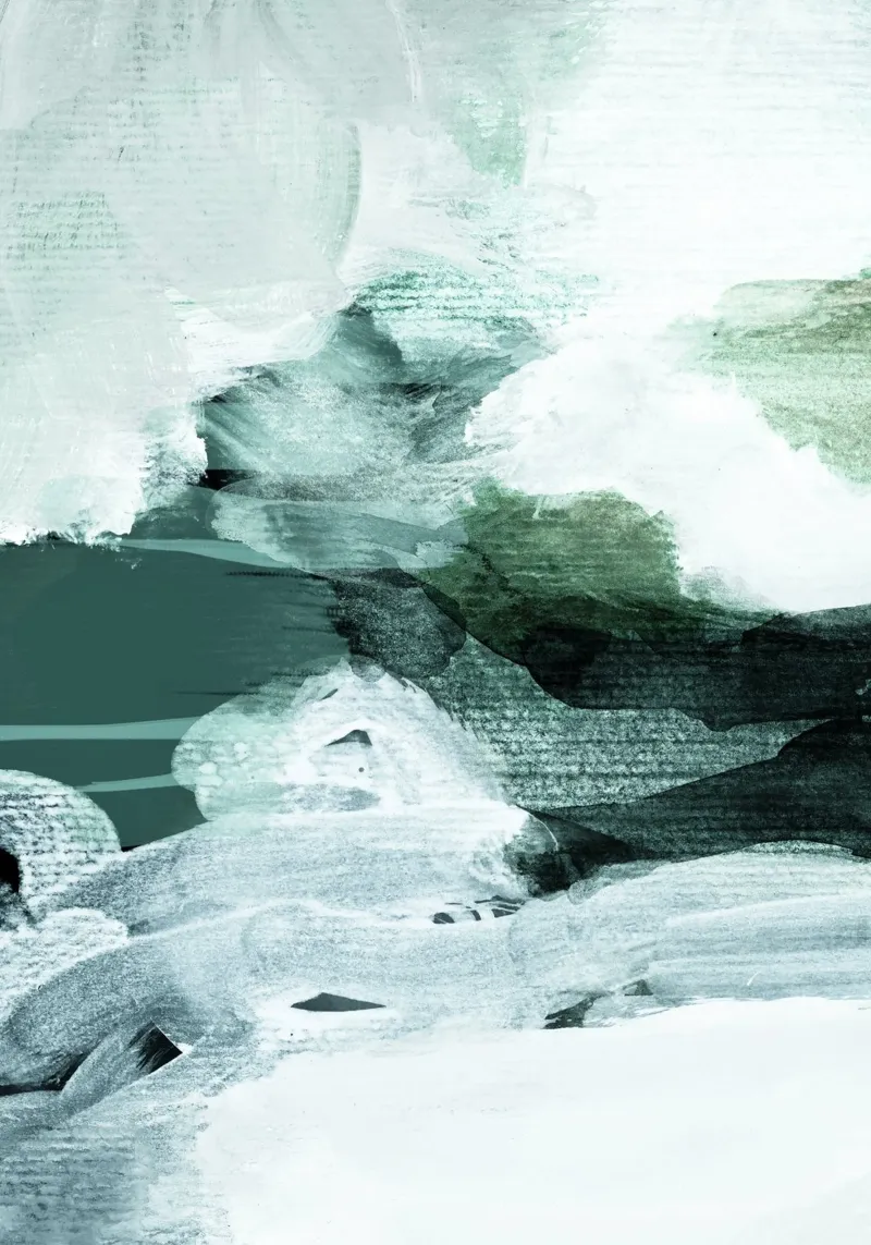 grey green brushstrokes 1 plexiglass da IRIS LEHNHARDT FINE ART