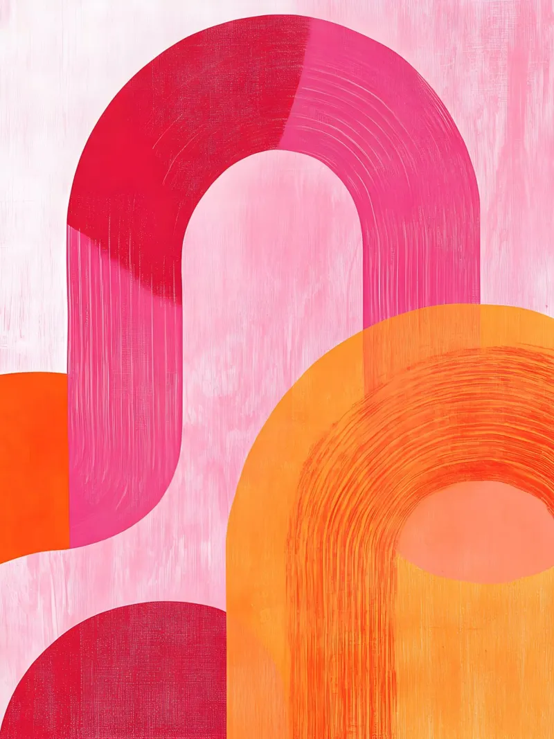 Pink and Orange Abstract pellicola backlit da Gypsy Galleria