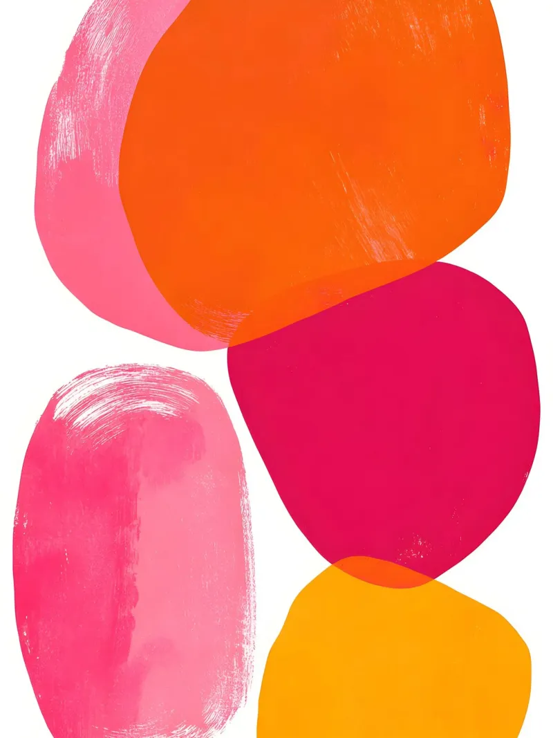 Pink and Orange Abstract pellicola backlit da Gypsy Galleria