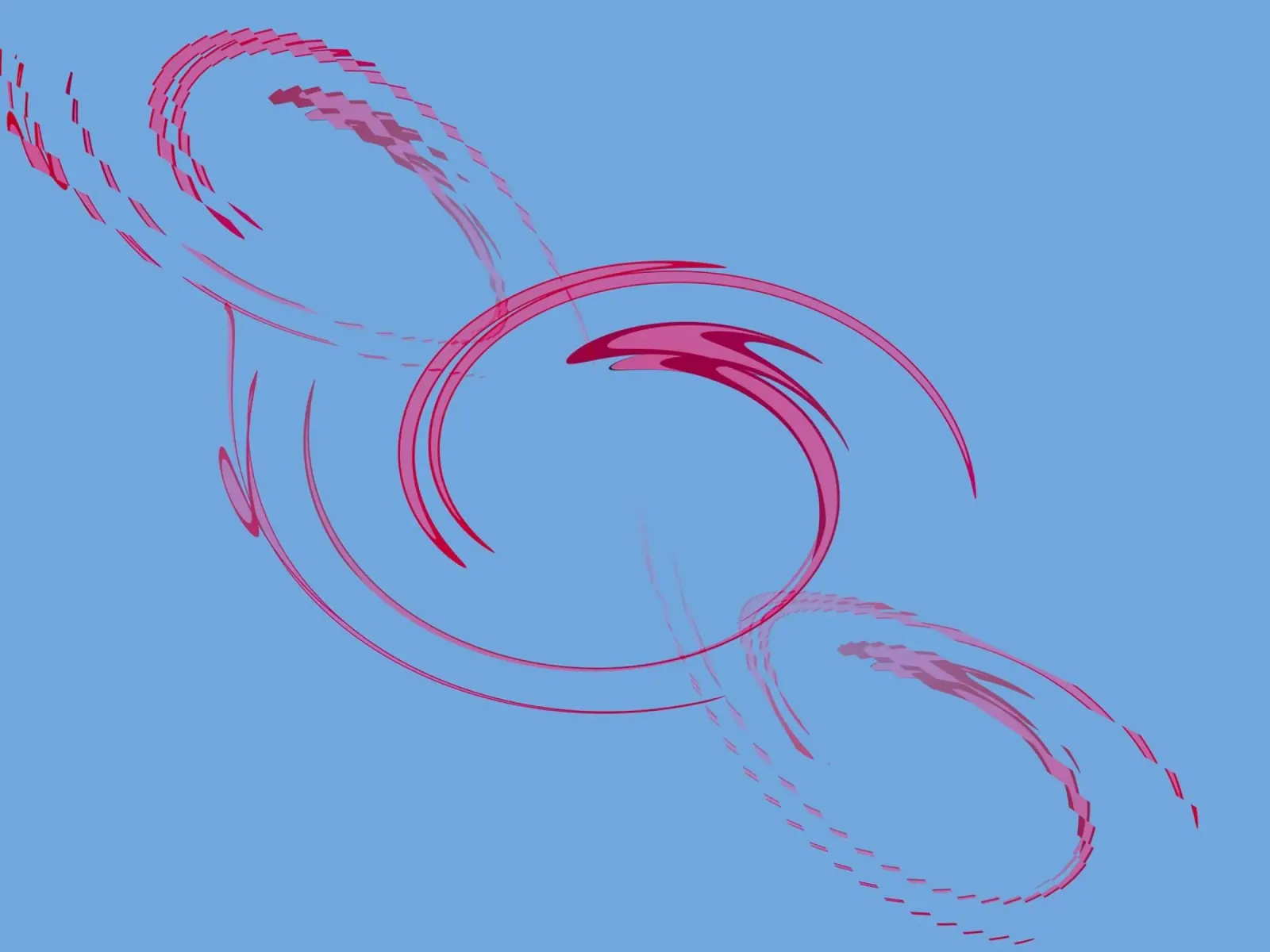 Forma abstracta dinámica circular rosa y azul lienzo de Something for you