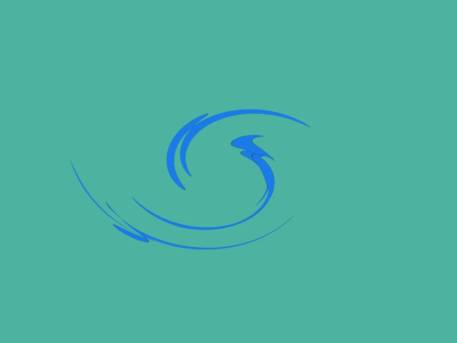 Abstract circular dynamic shape in blue canvas by Something for you