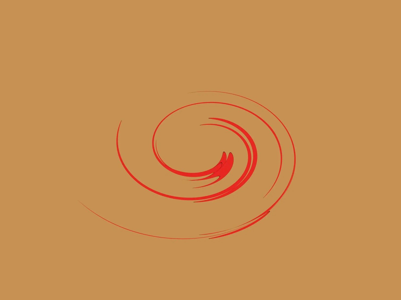 Abstract circular dynamic shape in red and orange canvas by Something for you