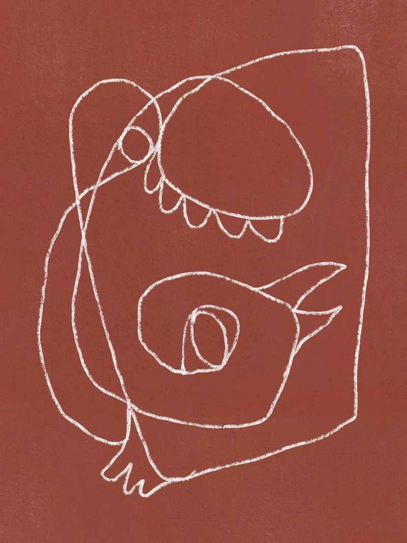 Dessin au trait oiseau abstrait hahnemühle de Little Dean