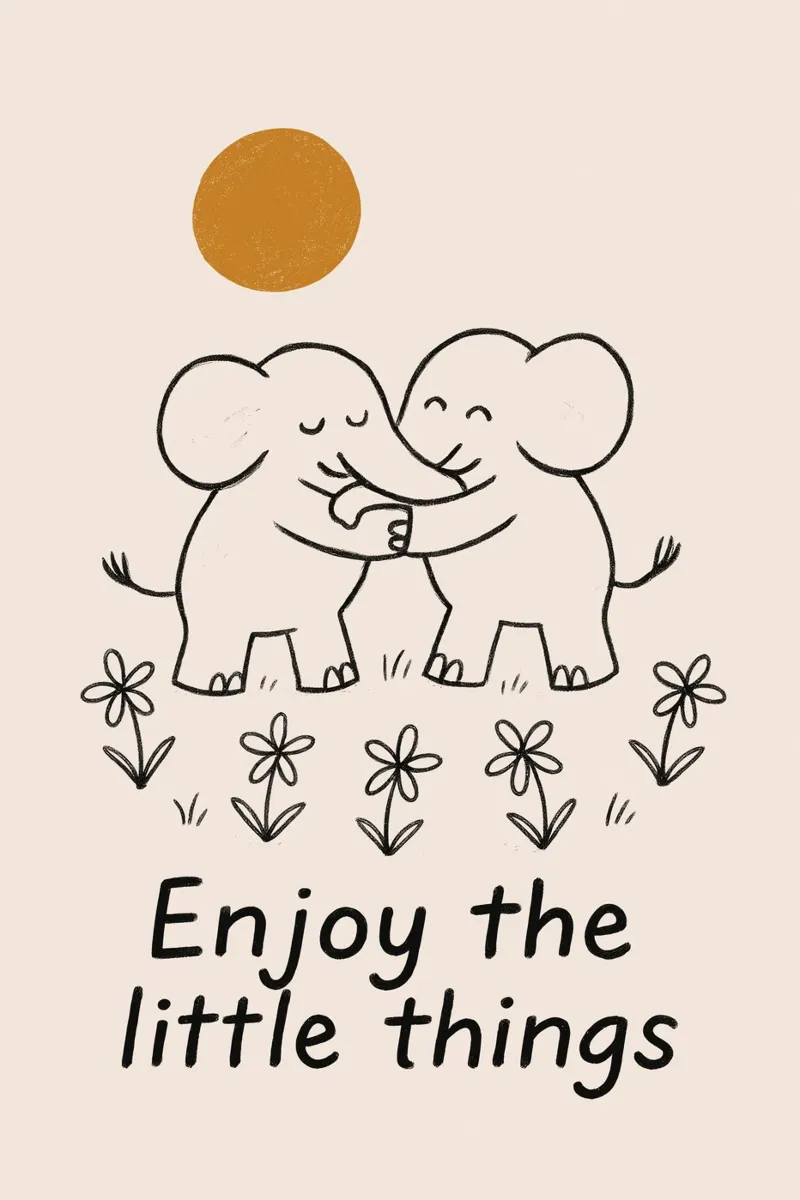 Enjoy The Little Things (Elephant) carta hahnemühle da treechild