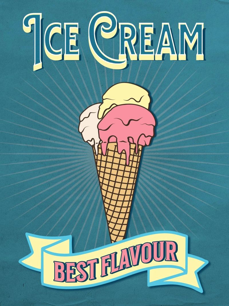 Retro Ice Cream Cone Poster | Best Flavour poster de Une Affaire de Filles