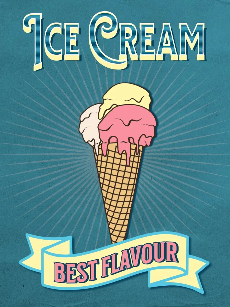 Retro Ice Cream Cone Poster | Best Flavour pellicola backlit da Une Affaire de Filles