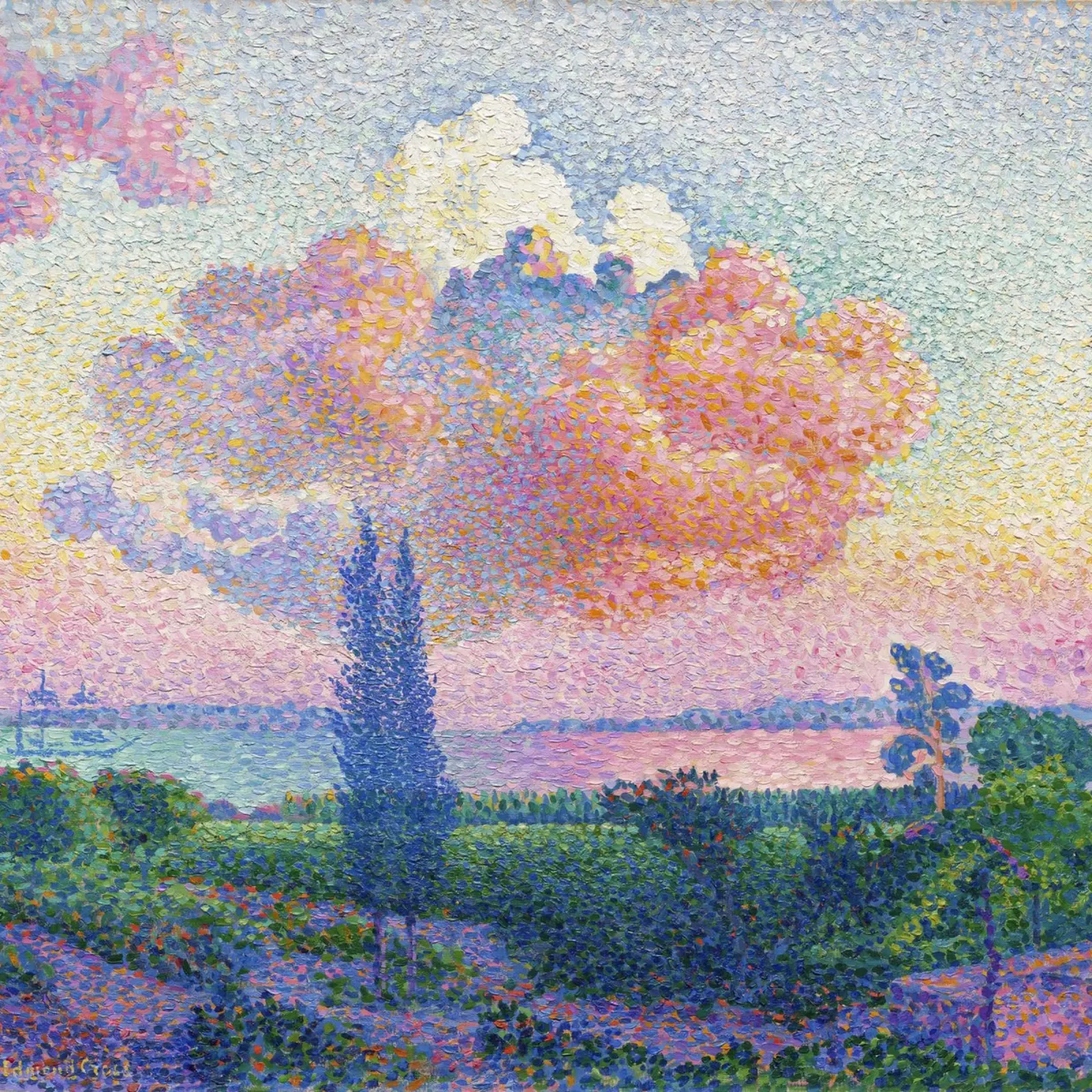 Henri-Edmond Cross - La nuvola rosa (1896) carta hahnemühle da Venus Art