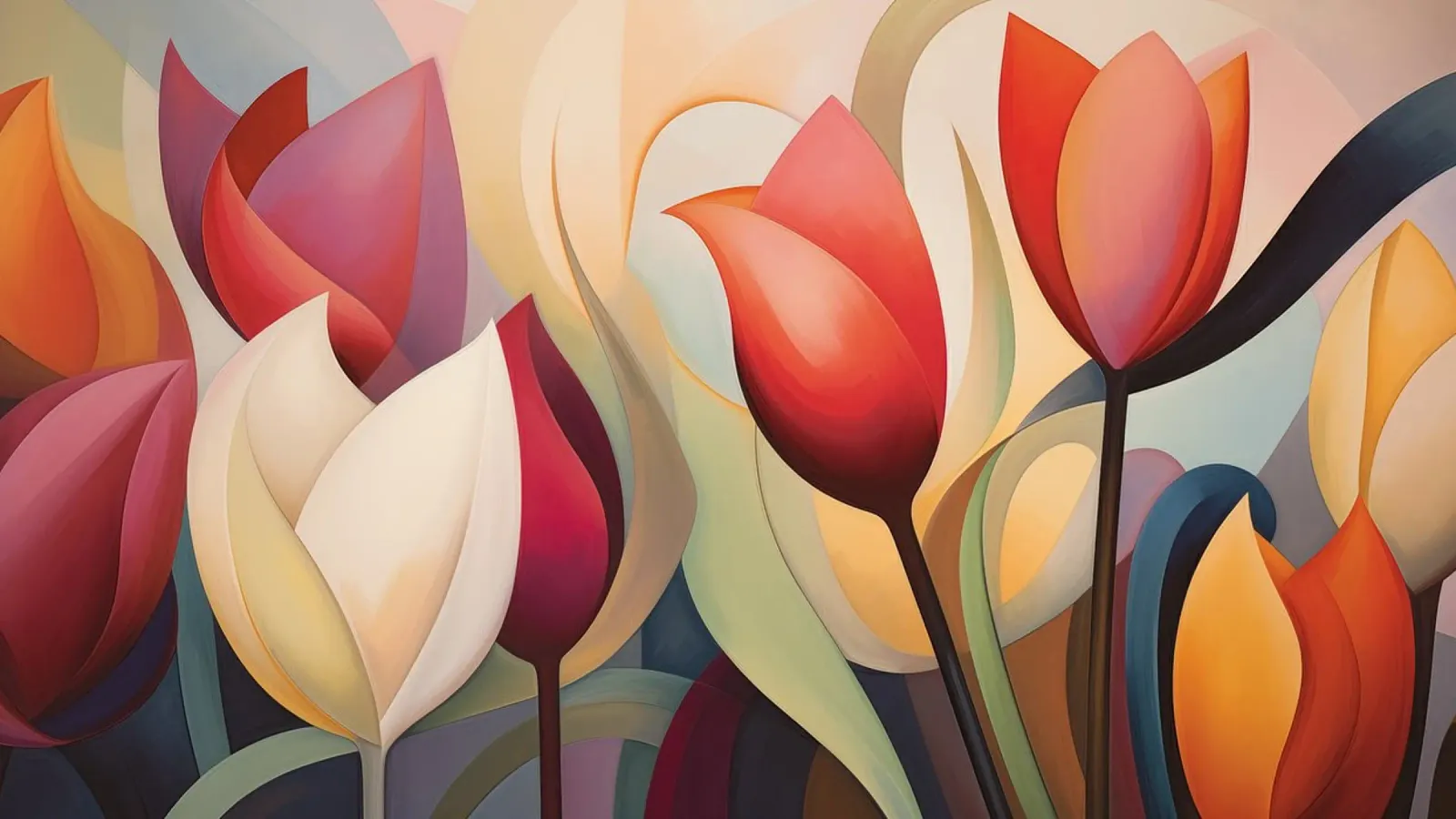Tulpen abstract Hahnemühle von Imagine