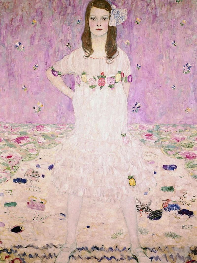 Girl In White Klimt Poster von venbeshop