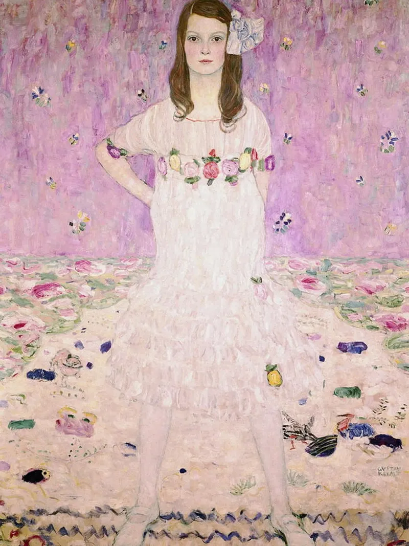 Ragazza in bianco Klimt pellicola backlit da venbeshop