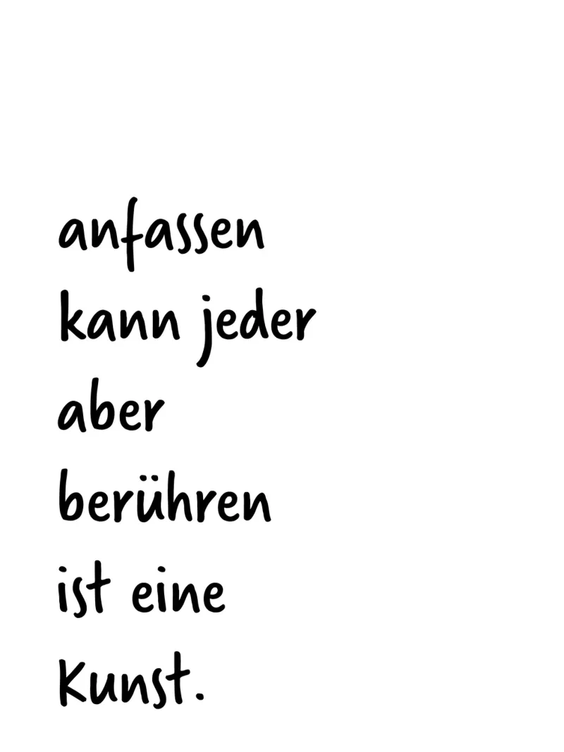 berühren. (für mehr Poesie komm auf mein Profil:) Leinwand von FRICKE DESIGN