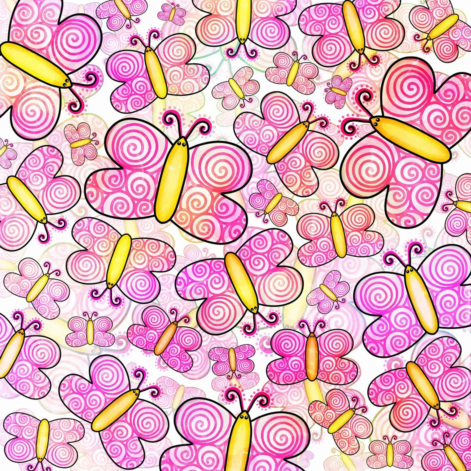 Carnevale con scarabocchi di farfalle alluminio dibond da Happy Littles