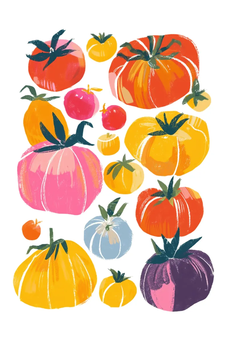 Tomaten Medley Kunst Forex-Platte von Melloi Art Print
