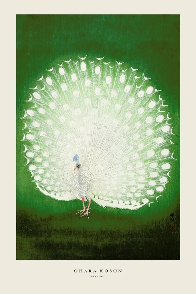 Koson - Peacock pellicola backlit da Vintage by JUNIQE