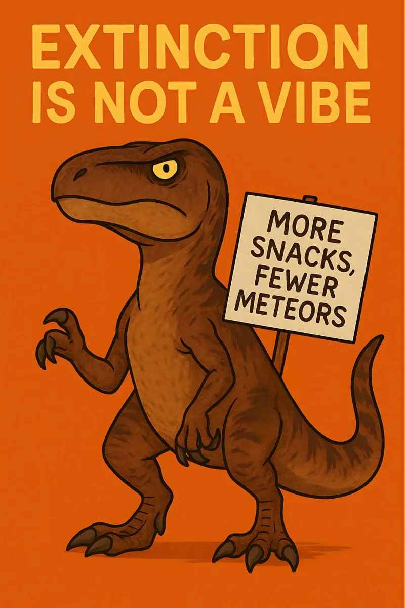 Meme divertente Xenotarsosaurus poster con telaio in alluminio da Funny Humor Art