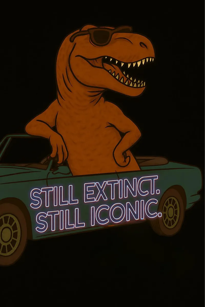 Divertente meme del carcarodontosauro poster con telaio in legno da Funny Humor Art