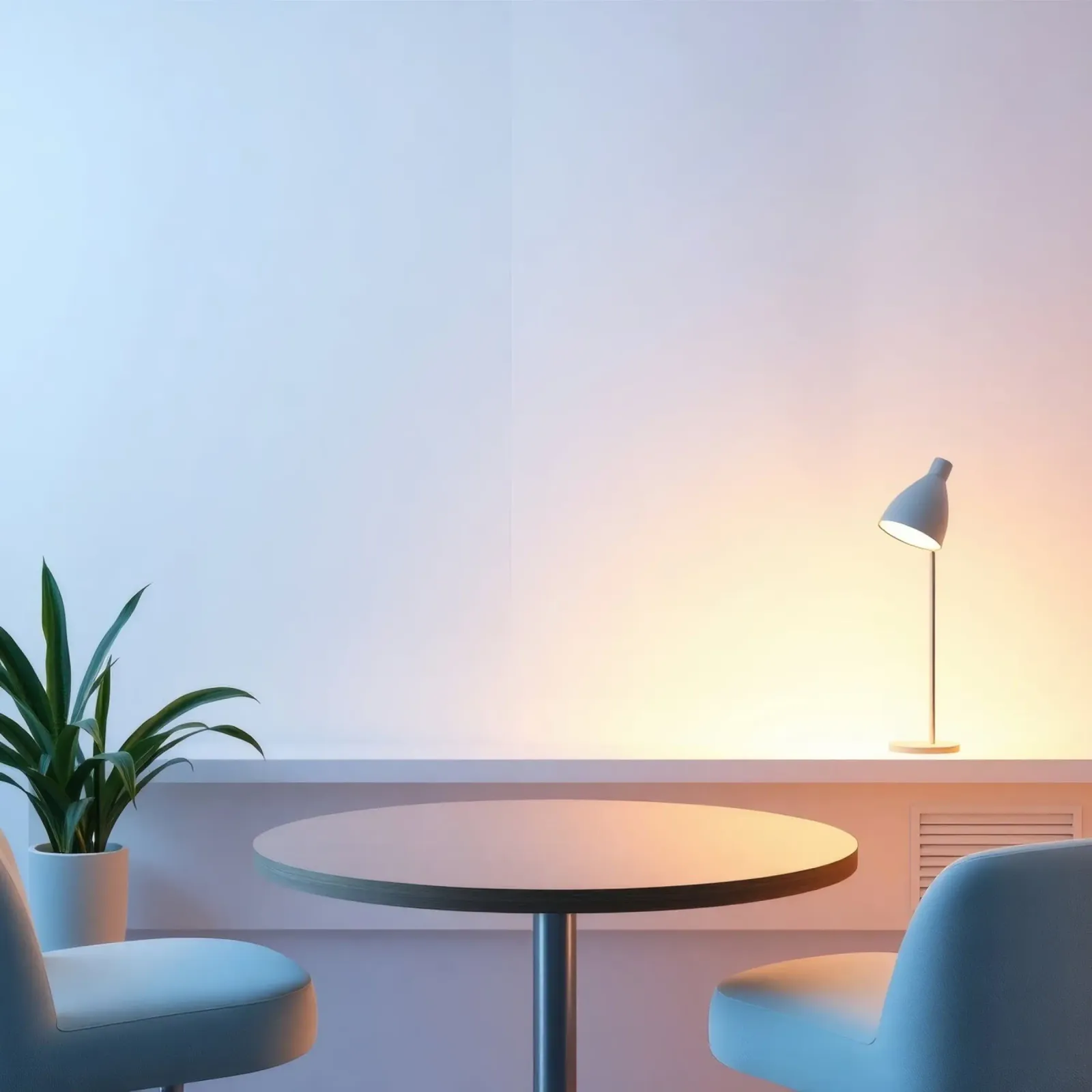Accogliente angolo interno con luci soffuse e piante pannello forex da DesignDoodle