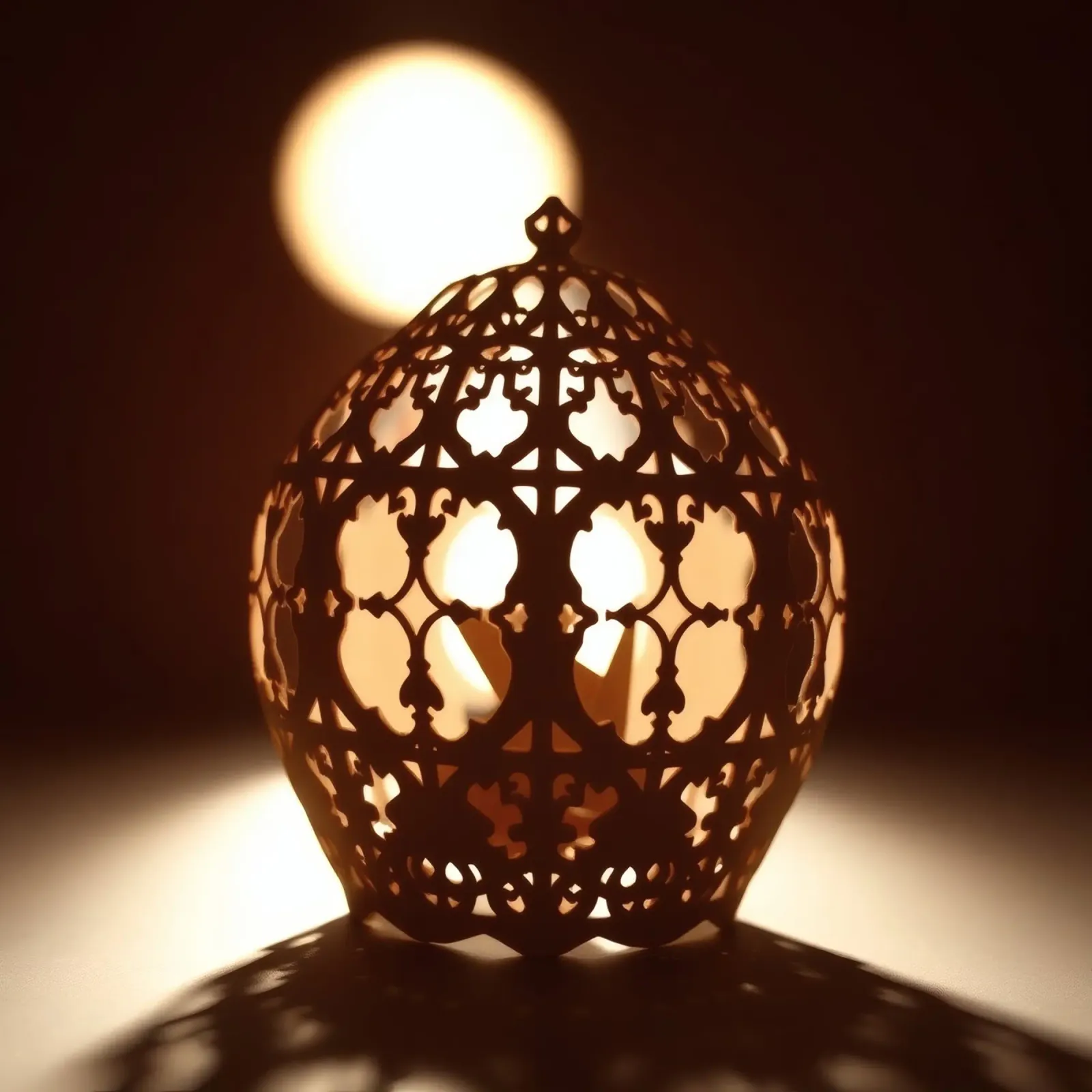 Lanterna dal design complicato che proietta una luce calda al tramonto pellicola backlit da DesignDoodle