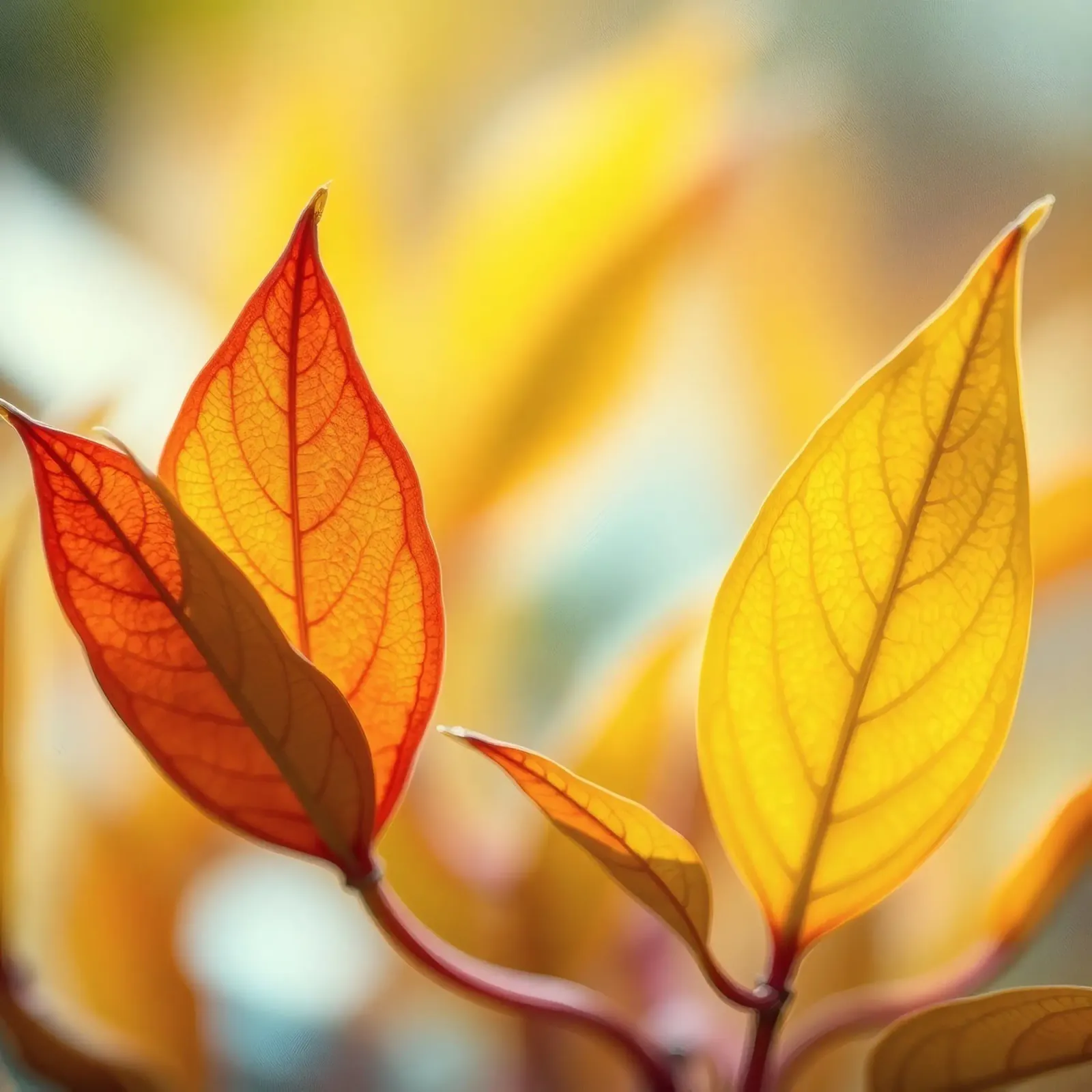 des feuilles d'automne dans les tons orange et jaune hahnemühle de DesignDoodle