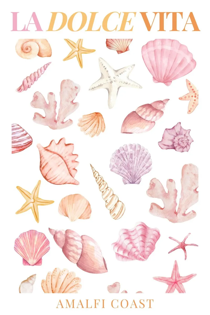 La Dolce Vita Sea Shell Print pellicola backlit da Bella Studio