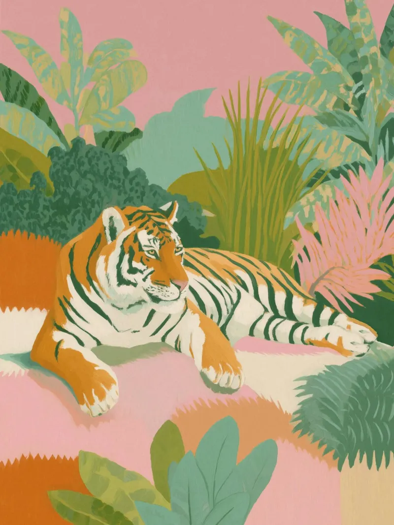 Lo splendore della tigre esotica poster con telaio in alluminio da Carinaprint