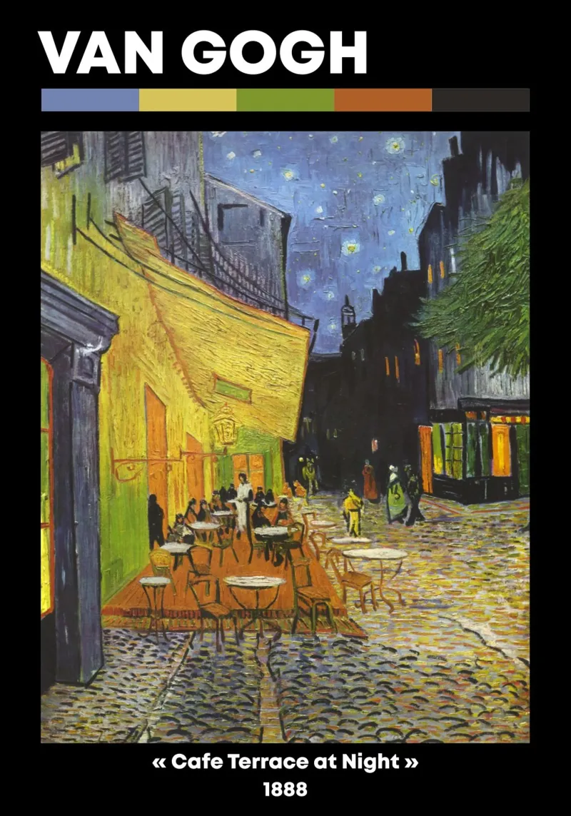 Van Gogh: Terrazza del caffè di notte - Vibrante post-impressionista pellicola backlit da NorwesClub