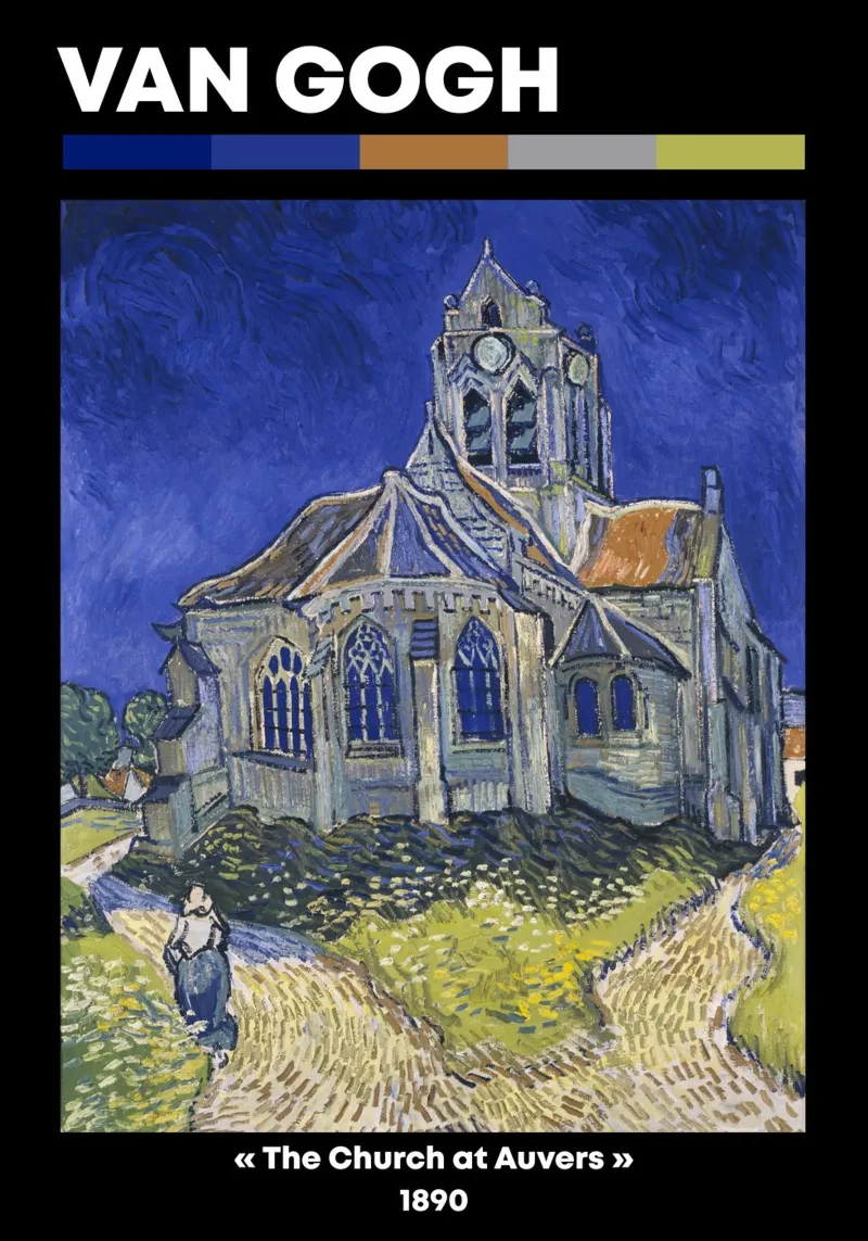 Van Gogh: La chiesa di Auvers (1890) - Post-impressionista, poster con telaio in plastica da NorwesClub
