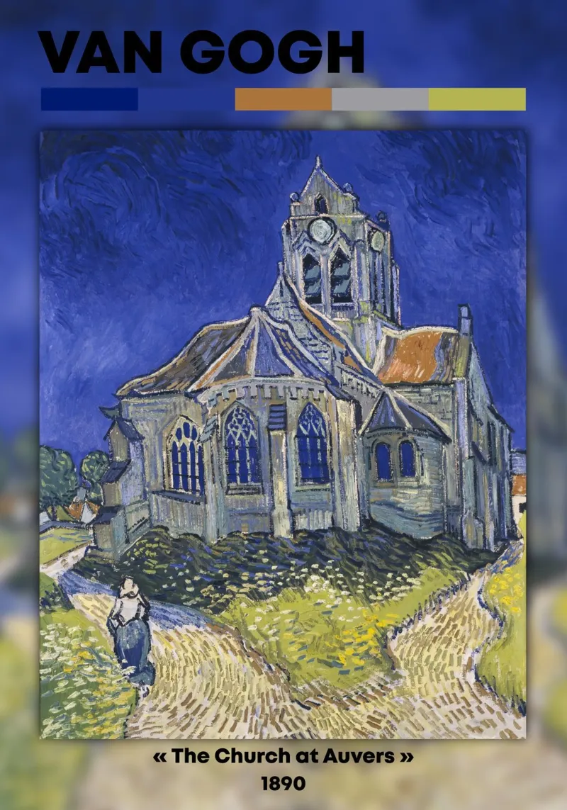 La "Chiesa di Auvers" di Van Gogh: un punto di riferimento del post-impressionismo poster da NorwesClub