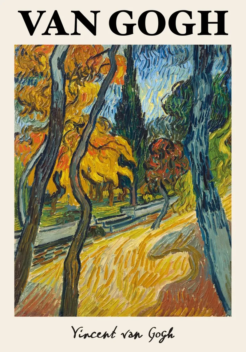 Van Gogh "Trees in the Garden" - Dynamic Post-Impressionist canvas by NorwesClub