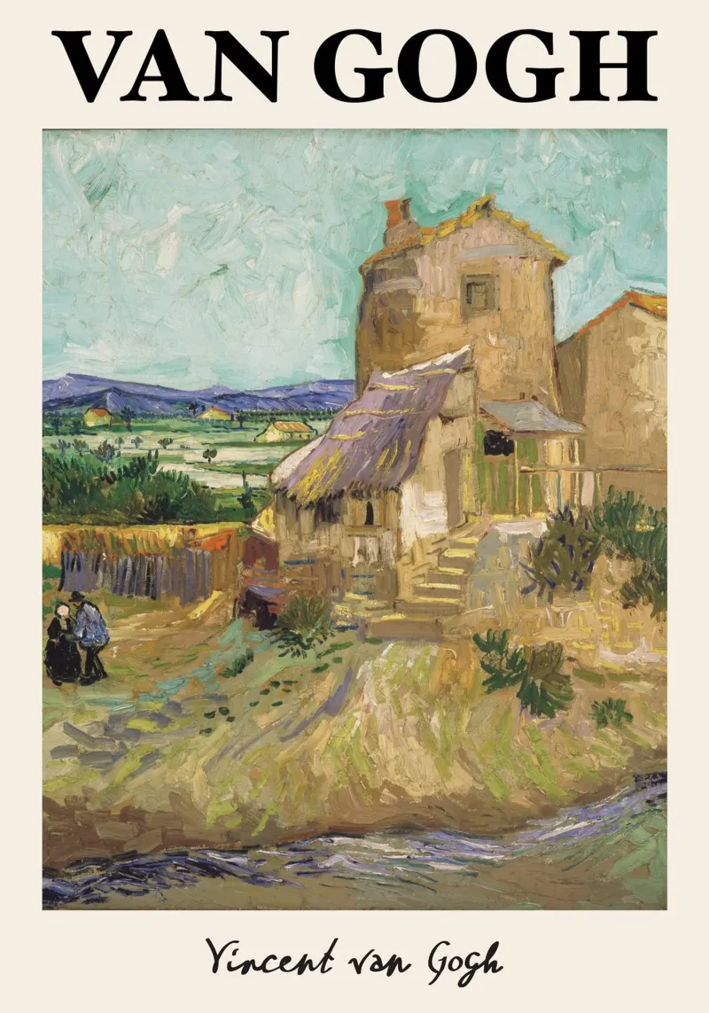"Il vecchio mulino" di Van Gogh - Paesaggio rustico post-impressionista pellicola backlit da NorwesClub