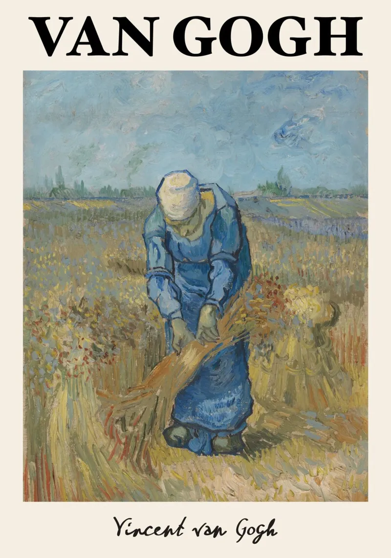 Van Gogh "Bäuerin beim Garbenbinden" - Ländliche Post-Impressionen Poster von NorwesClub