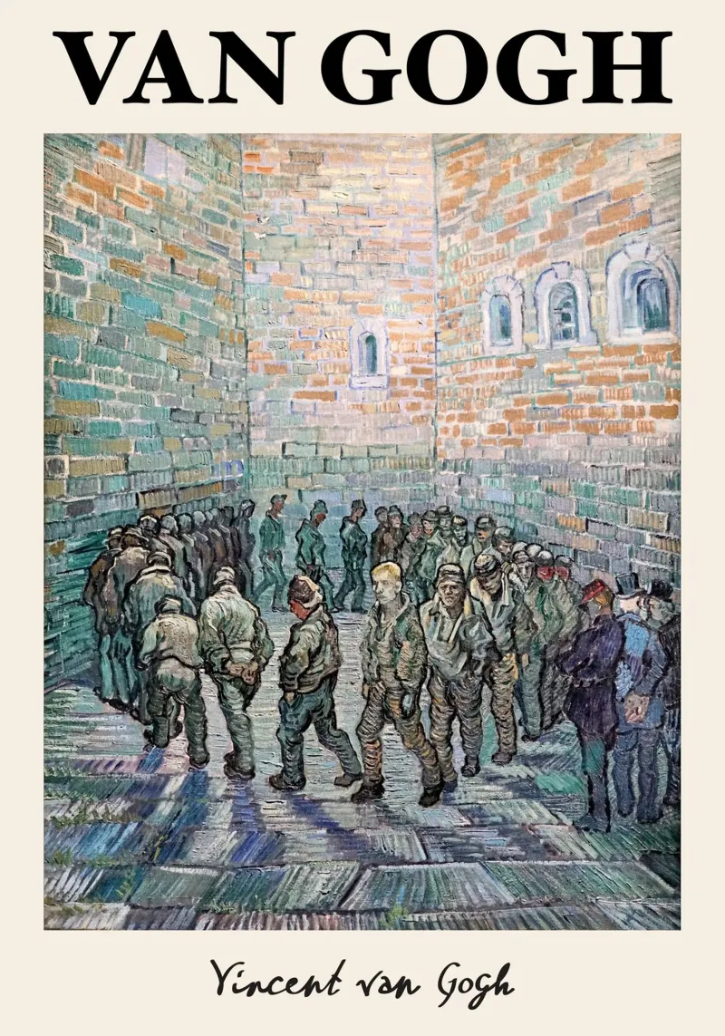 I "Prigionieri che si esercitano" di Van Gogh: un suggestivo post-Impressio tela con Cornice a cassetta da NorwesClub